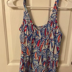 Lilly Pulitzer Resort White Red Right Return Tank